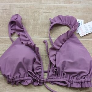 NWT- Old Navy Purple Ruffled Bikini Top.